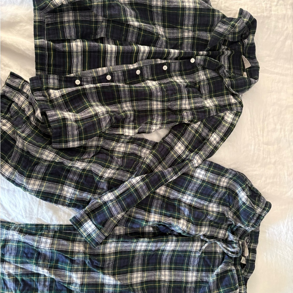 L.L. Bean Green and Blue Plaid Shirt
